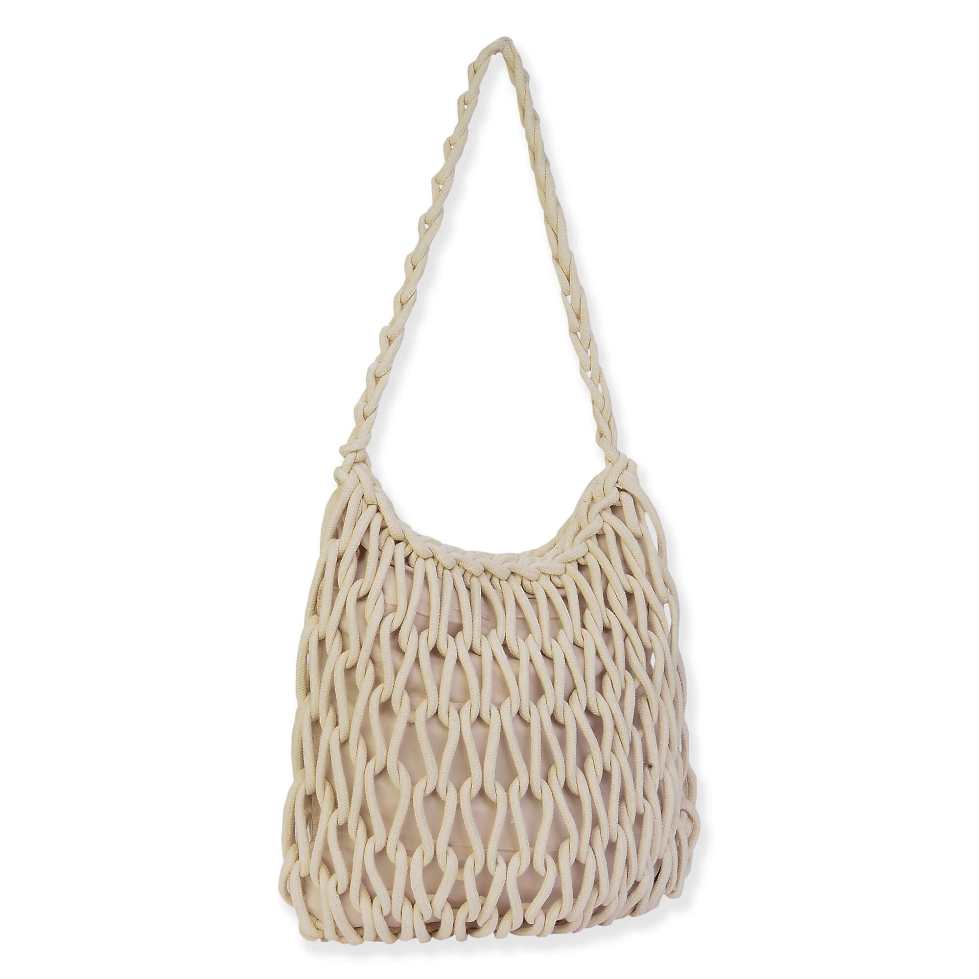 Natural, Cotton Handbag | CE6649 A | Side View