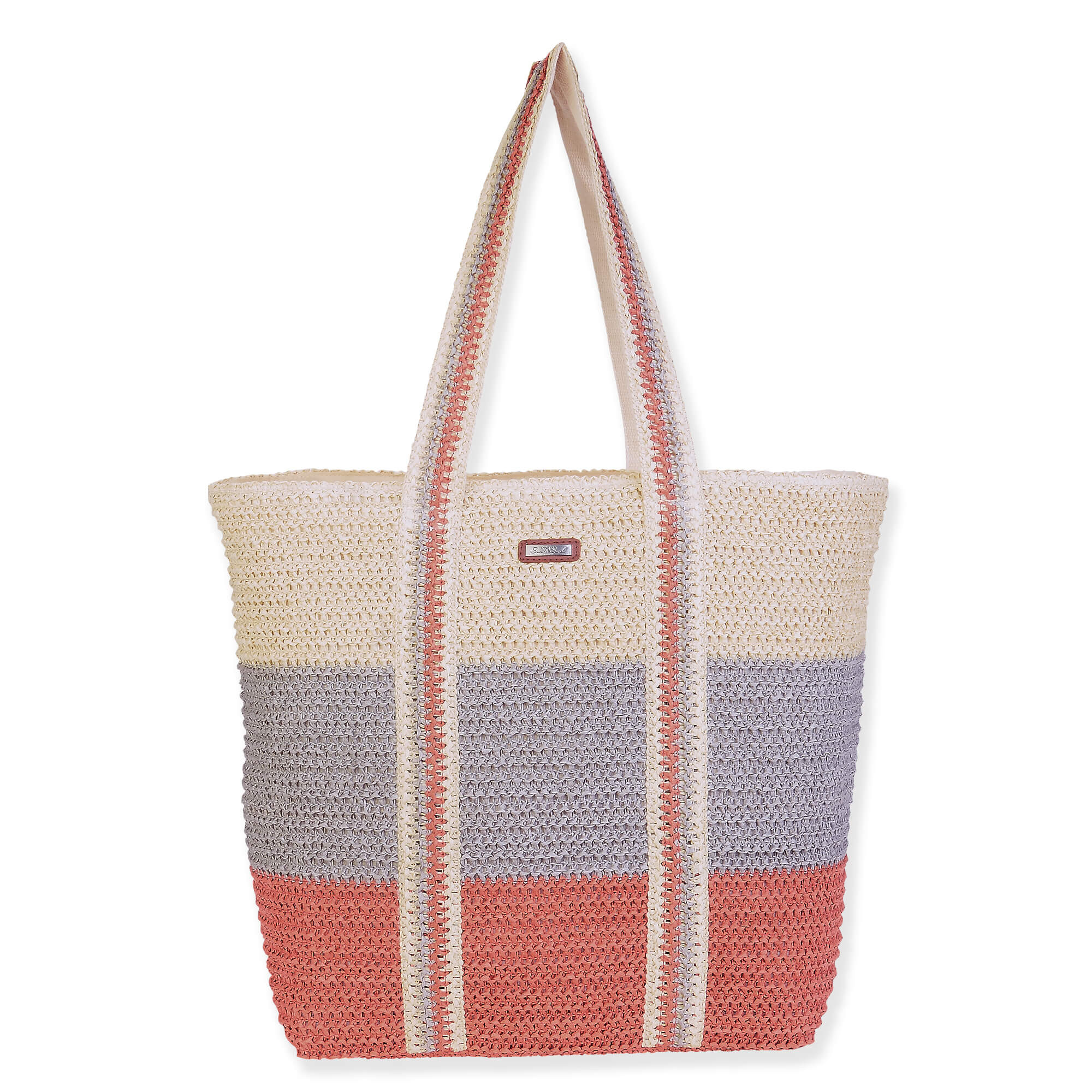 Natural, Paper Crochet Shoulder Tote | CE6691 A