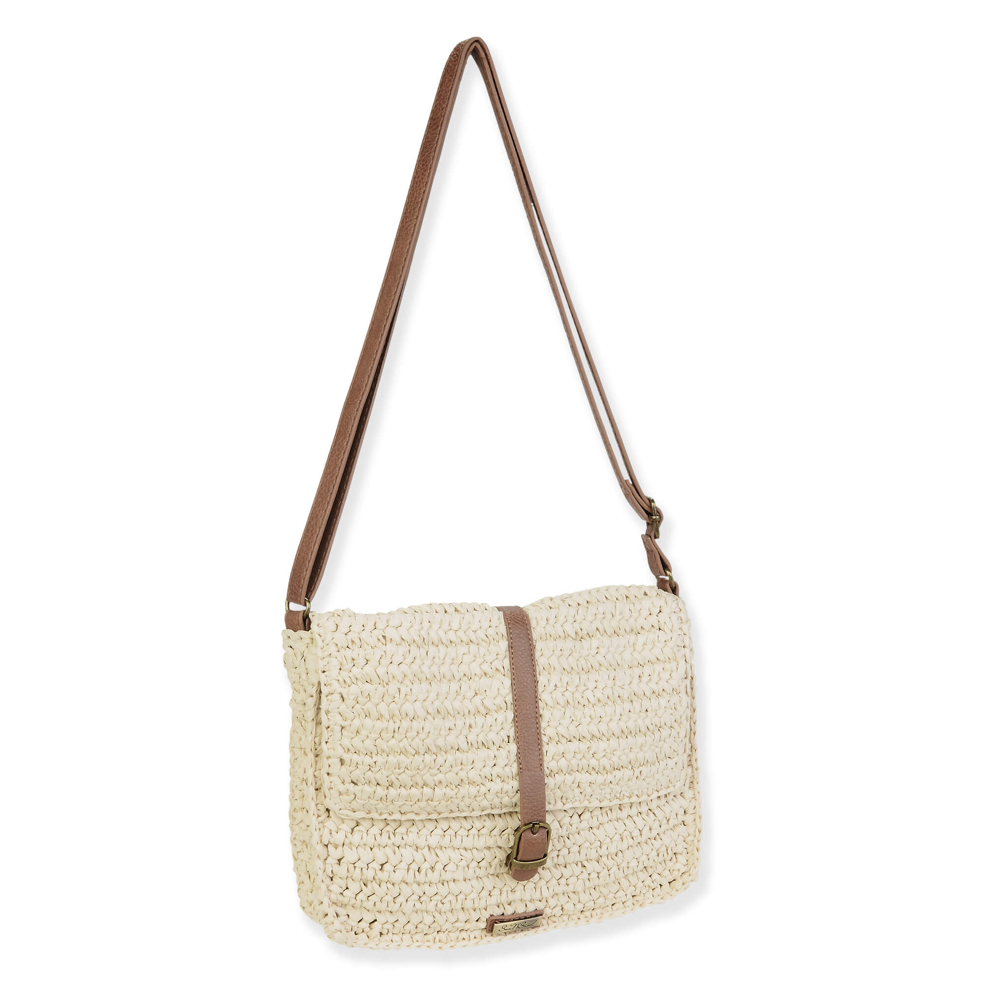 Natural, Paper Straw Crossbody | CE6652 A | Side View