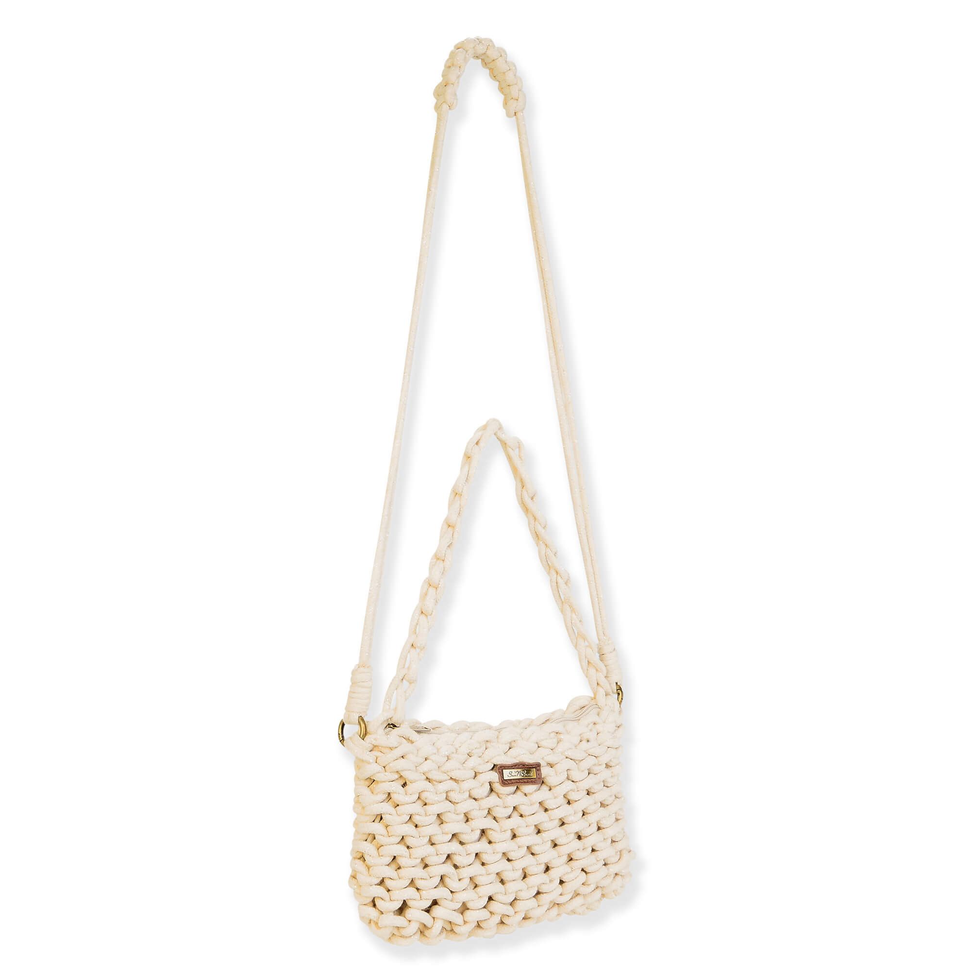 Natural, Cotton Rope Crossbody | CE6715 A | Side View