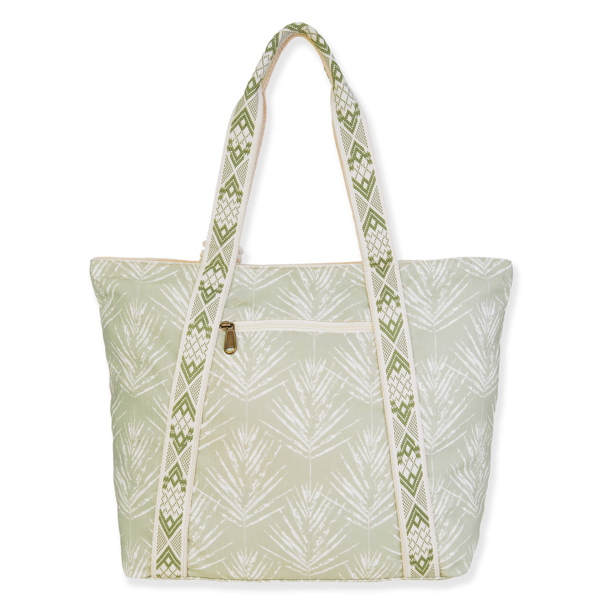 Subtle Summer Palm, Shoulder Tote | SNS6780 | Back View