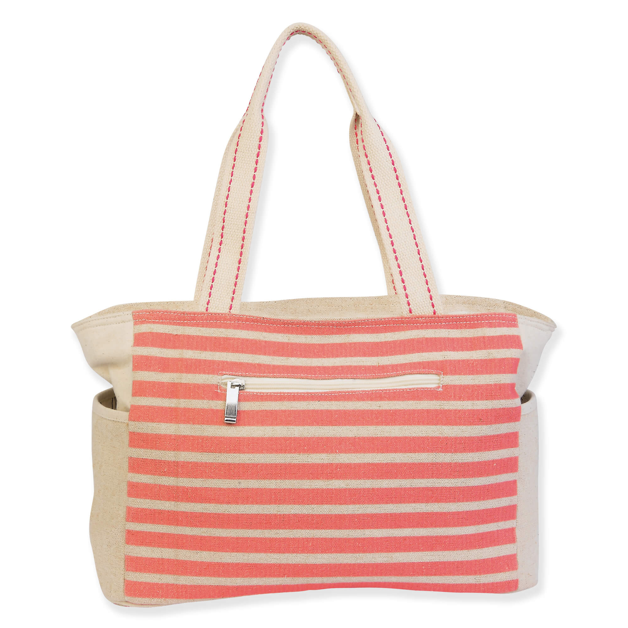 Flamingo & Stripes, Medium Tote | GH5461 | Back View