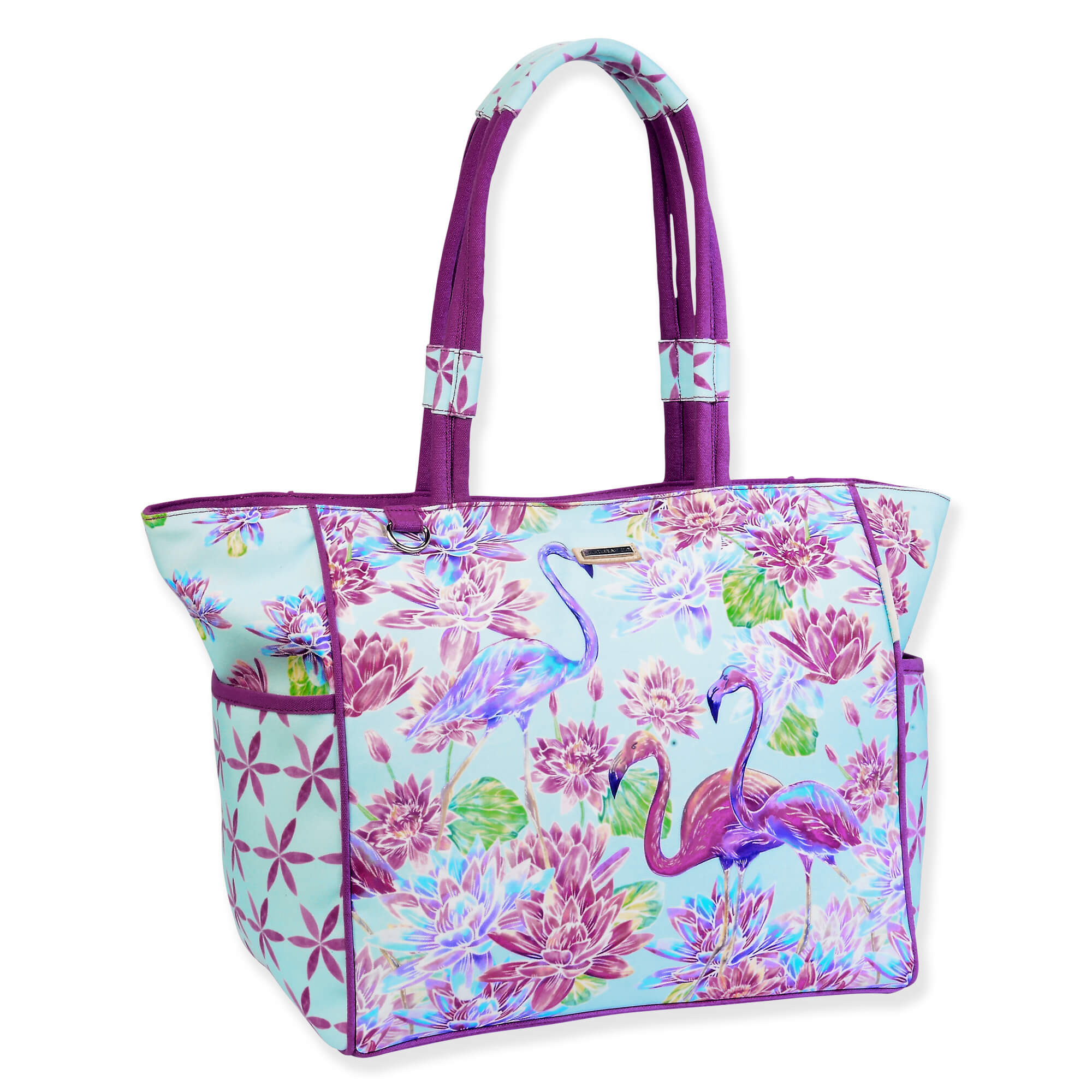 Waterloo Flamingo, Shoulder Tote | CJ8830 | Side View
