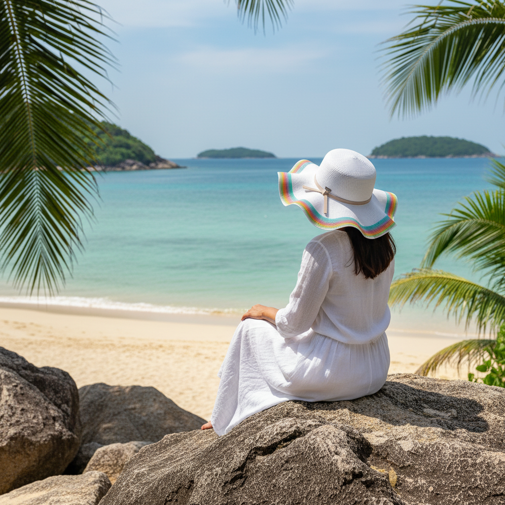 Front angled view of the Sun N Sand floppy hat in soft paper braid, featuring wide relaxed brim and adjustable UPF‑protection design.