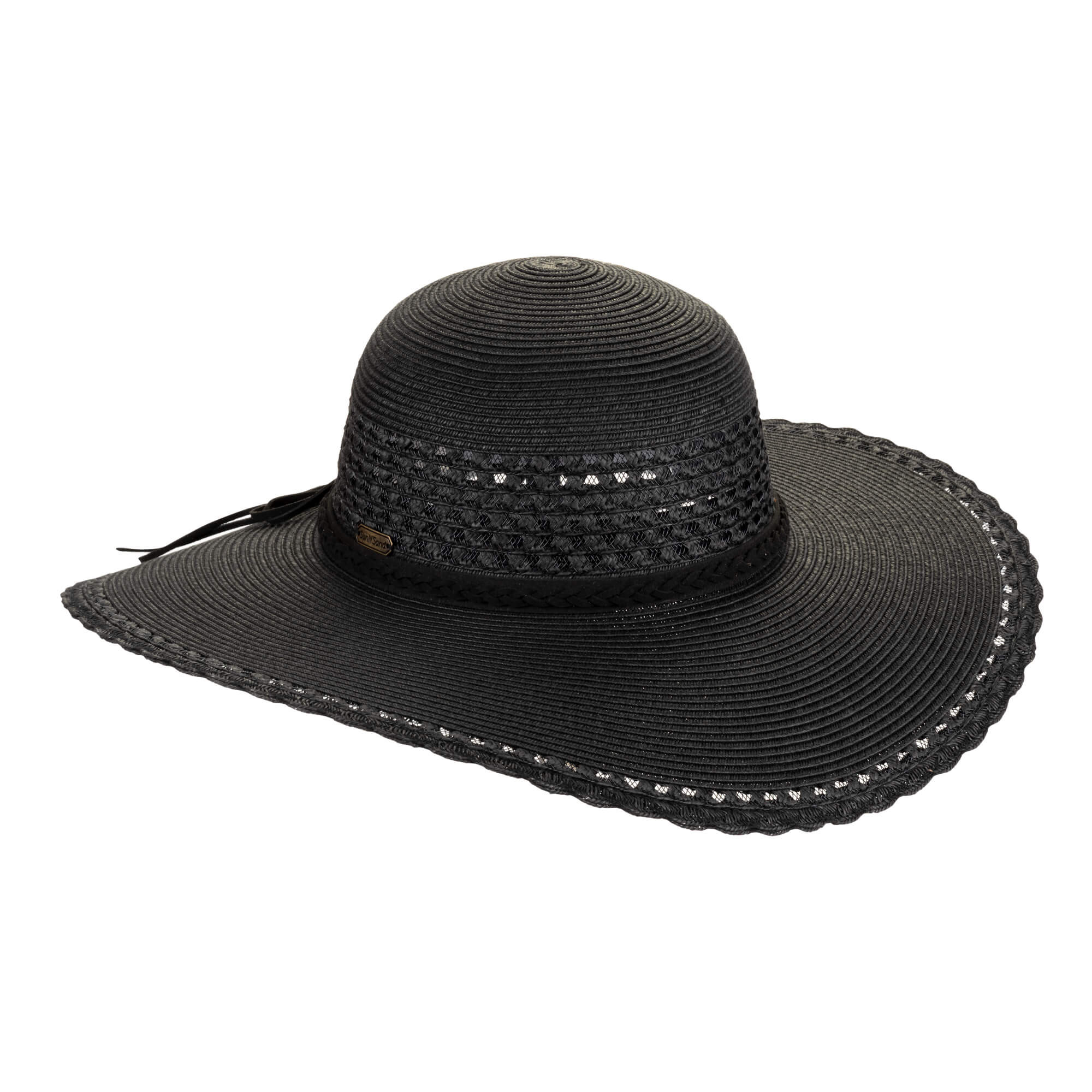 Sun N Sand HH3443 women’s floppy hat shown in front view with wide flexible brim, woven texture, and adjustable back hardware