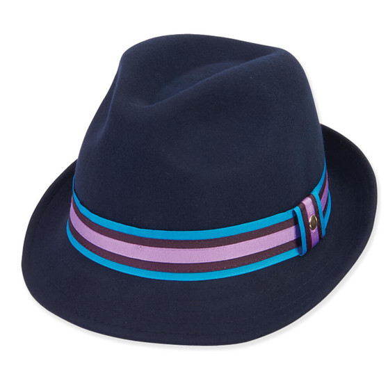 Maple Wool Felt Fedora | Navy
