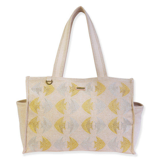 Gold, Shoulder Tote School of Fish | SNS6660 A