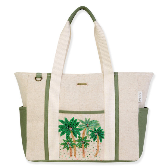 Beaded Palm, Shoulder Tote | SNS6690