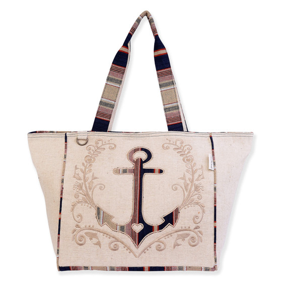 Multi, Oversized Tote Striped Anchor | SNS6670 A