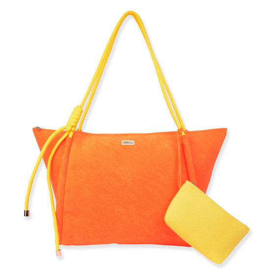 Orange, Terry/Polyester Shoulder Tote | CE6616 C