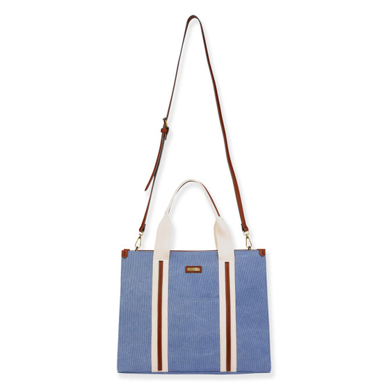Blue, Canvas Shoulder Tote | CE6621 B