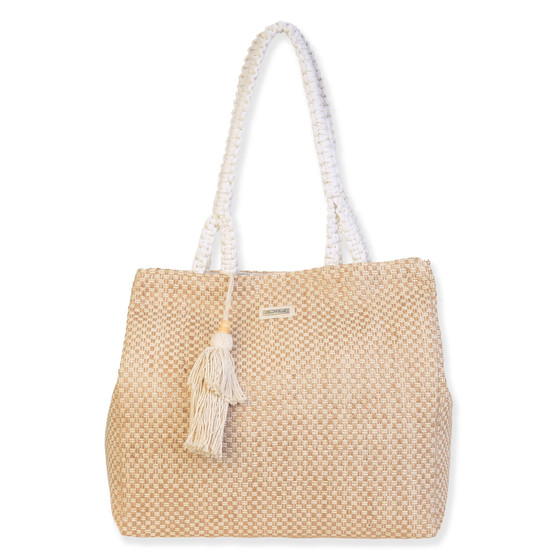 Tan, 70% Cotton/30% Poly Shoulder Tote | CE6729 A