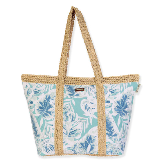 Green, Poly/PP Straw Shoulder Tote | CE6610 B