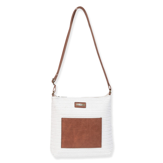 White, Poly Straw Crossbody | CE6633 B