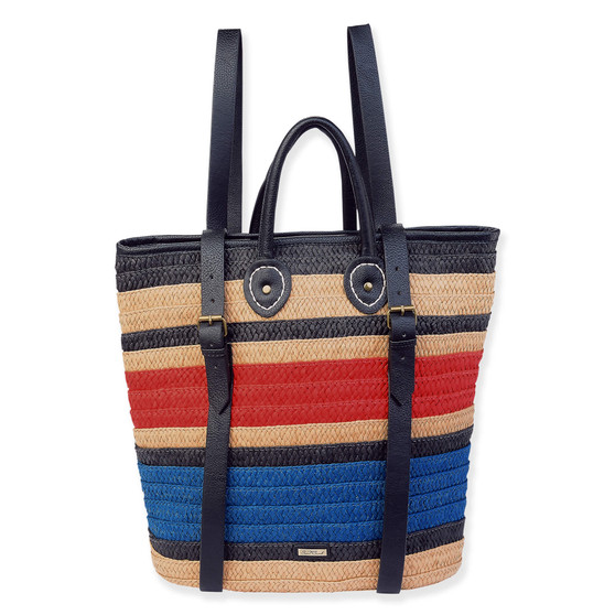Black, Paper Straw Backpack | CE6642 B