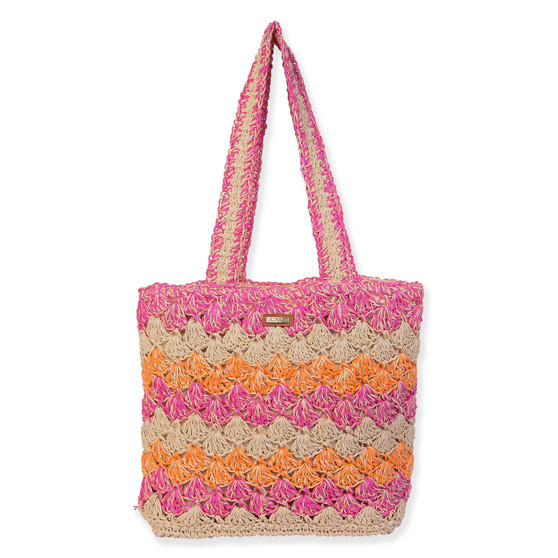 Pink, Paper Straw Handbag | CE6653 A