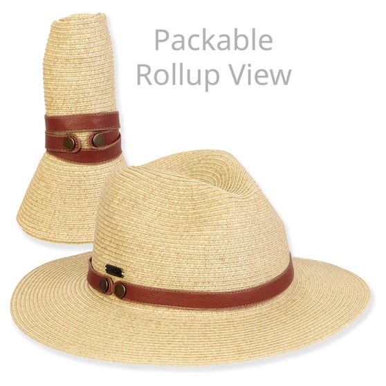 Women's Beige, Paperbraid Safari, Brim 2.5" | Sun N Sand | HH3330 A | Packable View