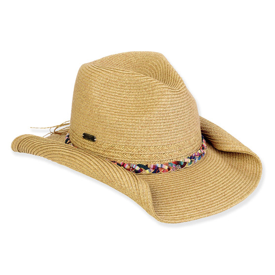 Women's Tan, Paperbraid Western, Brim 3.5" | Sun N Sand | HH3286 B