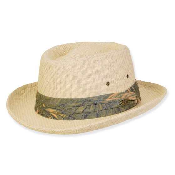 Men's Hats | Beige, Paper Straw Fedora, Brim 2.5" | Caribbean Joe | HCJ449 ML