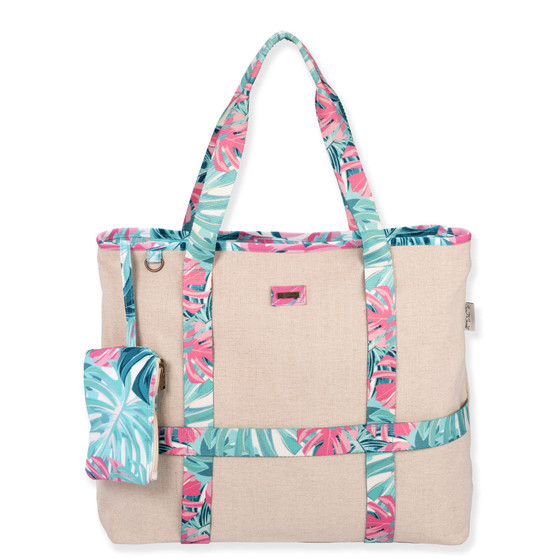 Tropical Floral | Shoulder Tote with Hat Carrier | Sun N Sand | SNS7220 A