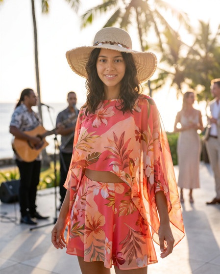 Natural floppy hat featuring Adjustable, UPF 50+.
