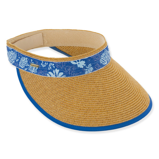 Tan visor hat featuring Adjustable, UPF 50+.