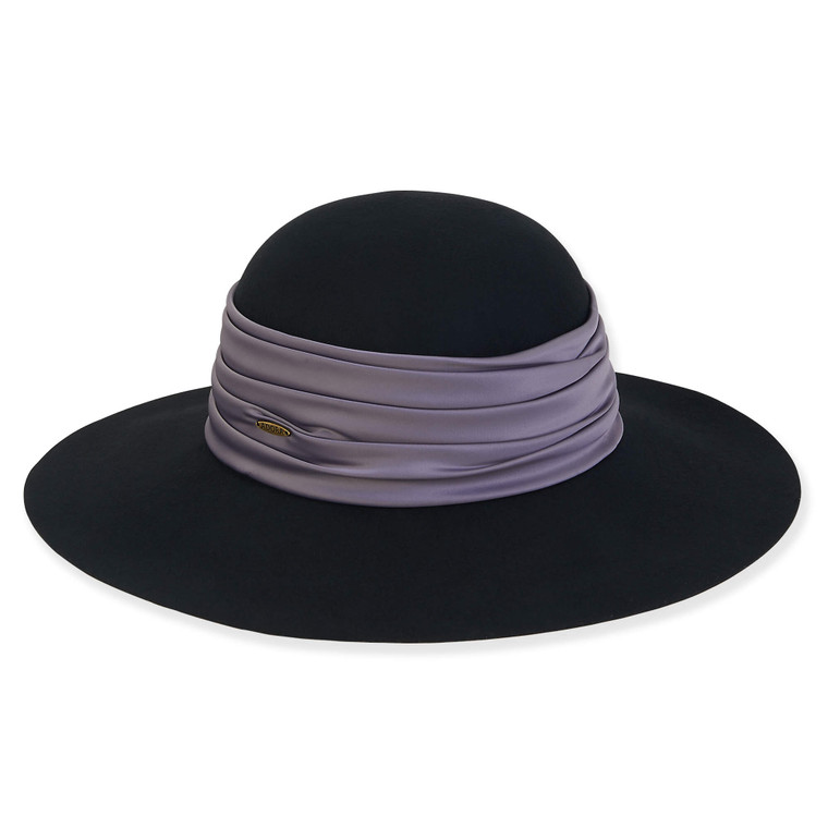 Black Wool Felt Floppy Hat