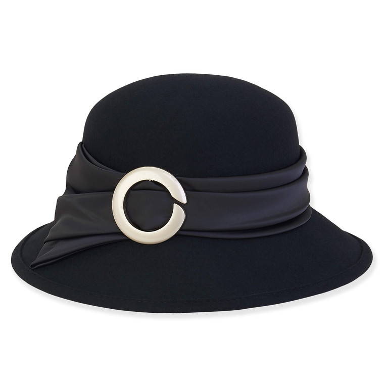 Black Wool Felt Bucket Hat