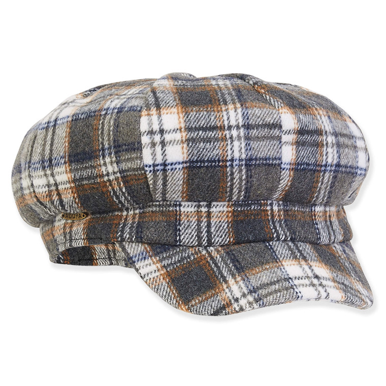 Grey Fashion Fabrics Newsboy Hat