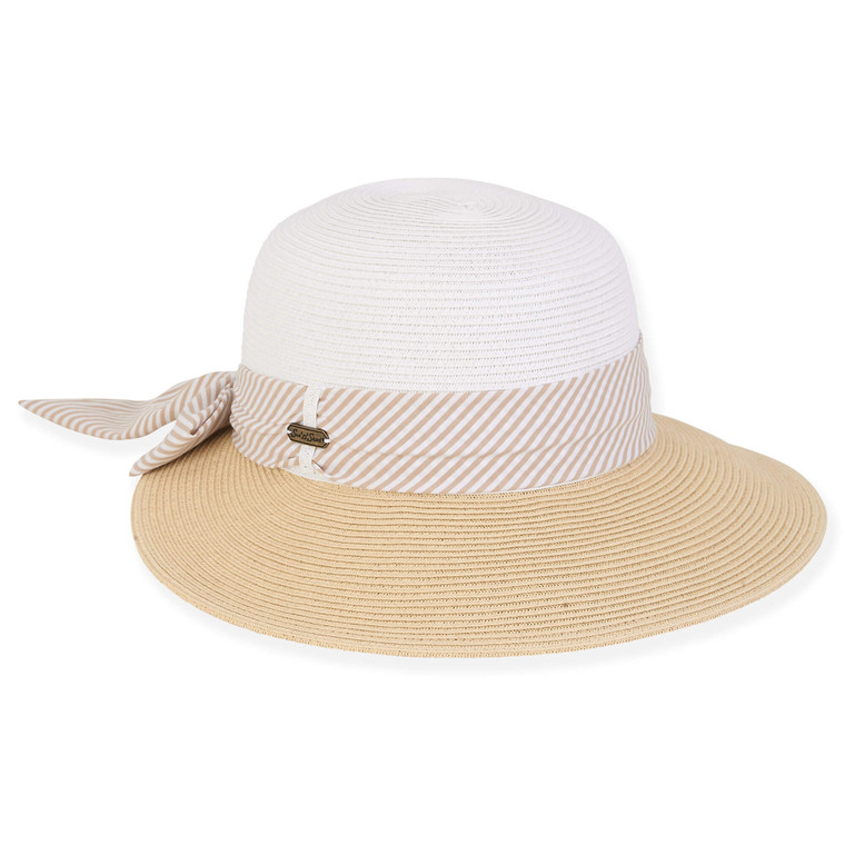 Natural Paper Straw Tapered Brim Hat