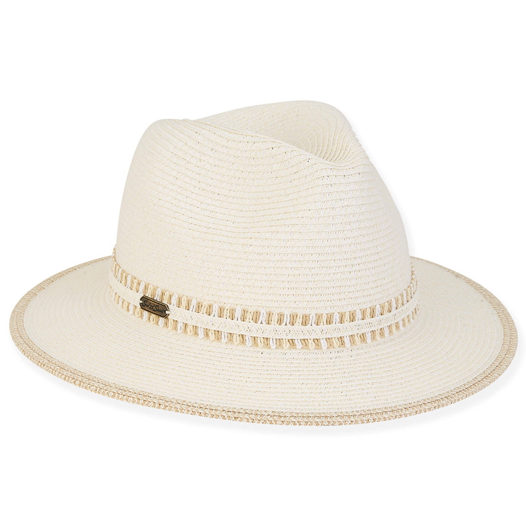 Ivory Paper Straw Fedora Hat