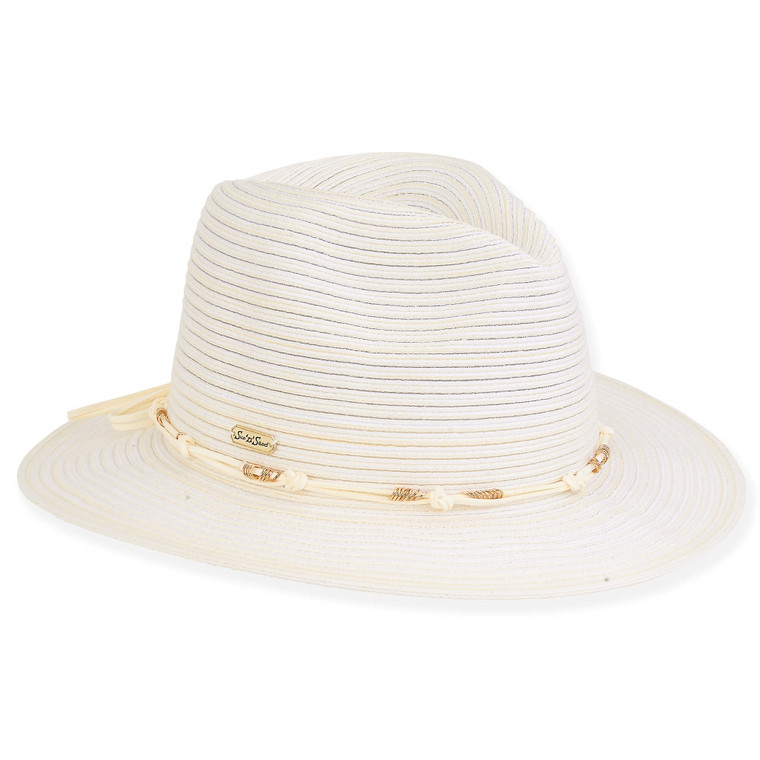 Ivory Poly Braid Fedora Hat