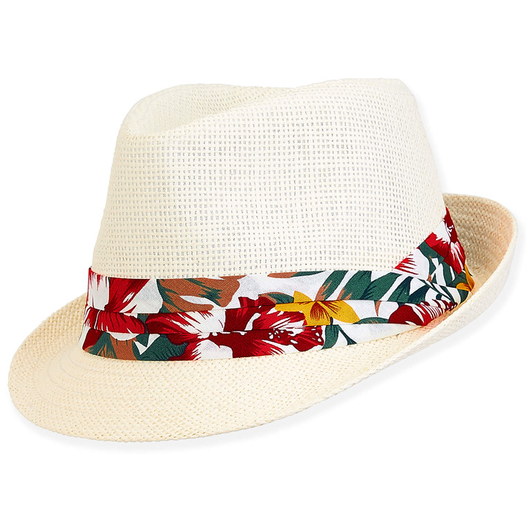 Ivory Paper Straw Fedora Hat