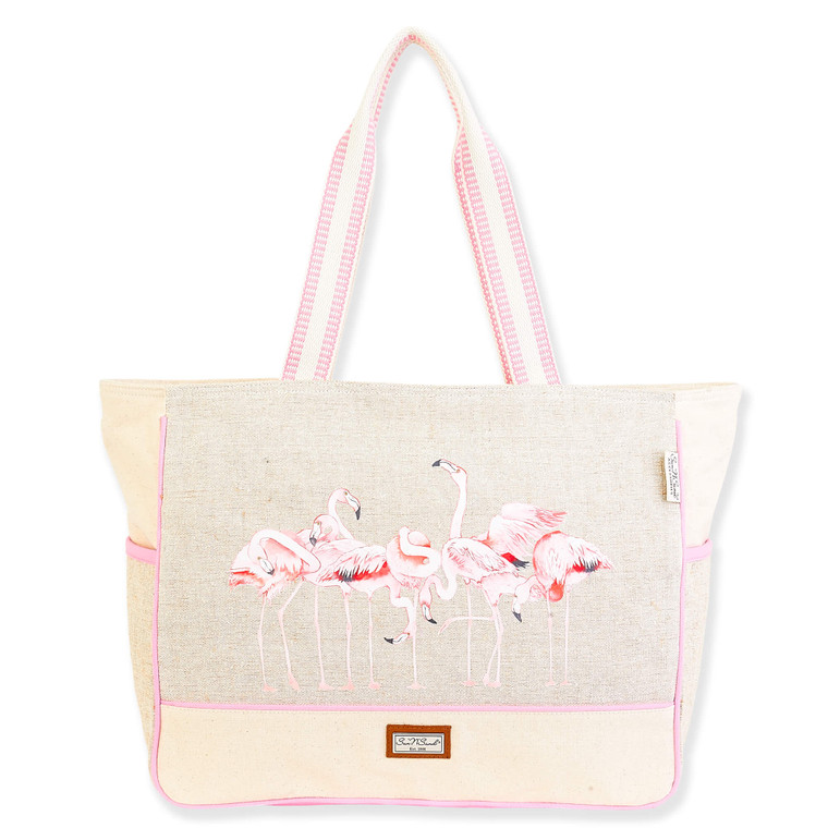 Flamingos | Artistic Totes Shoulder Tote | Front View