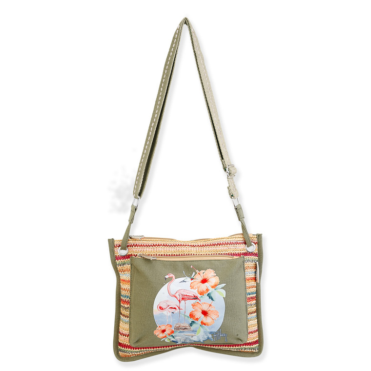 Flamingo & Friends | Artistic Totes E/W Crossbody | Front View