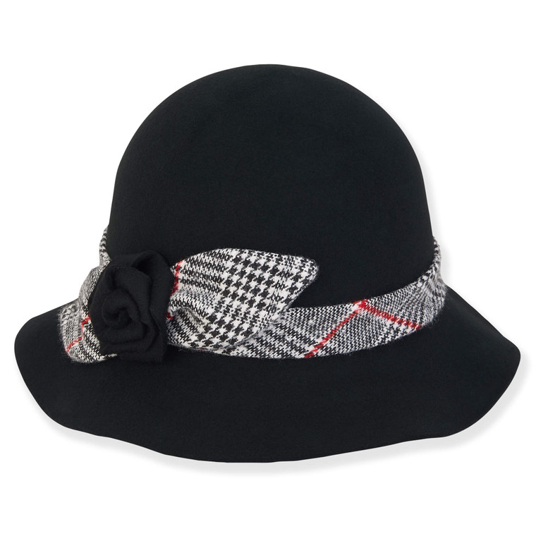 Black Wool Felt Bucket Hat