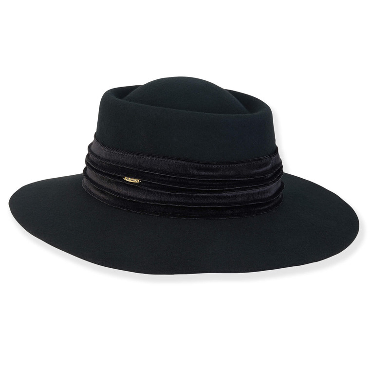 Black Wool Felt Gambler Hat