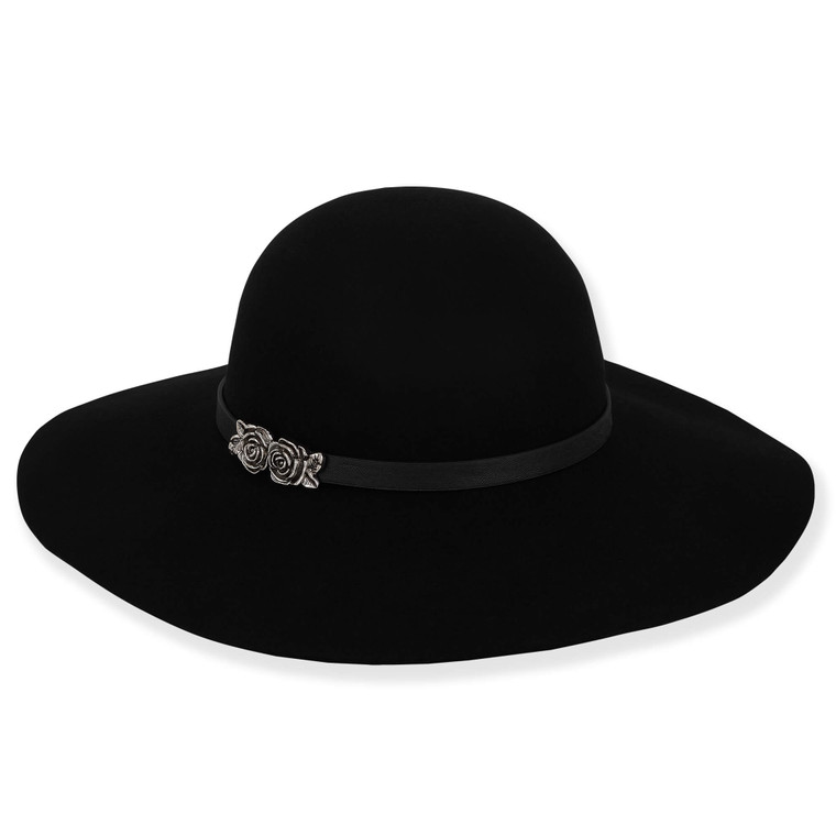 Black Wool Felt Floppy Hat