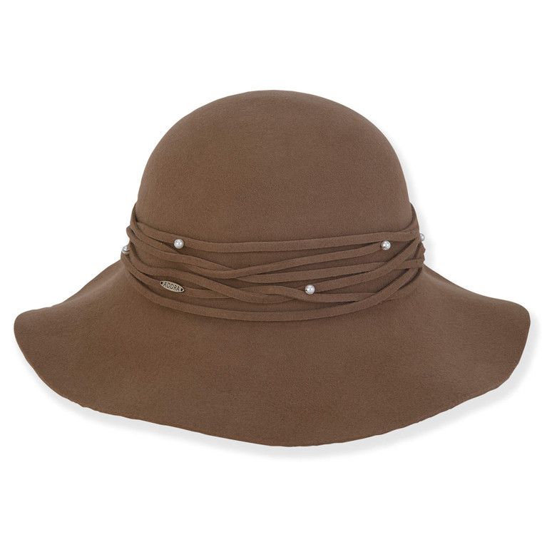 Brown Wool Felt Floppy Hat