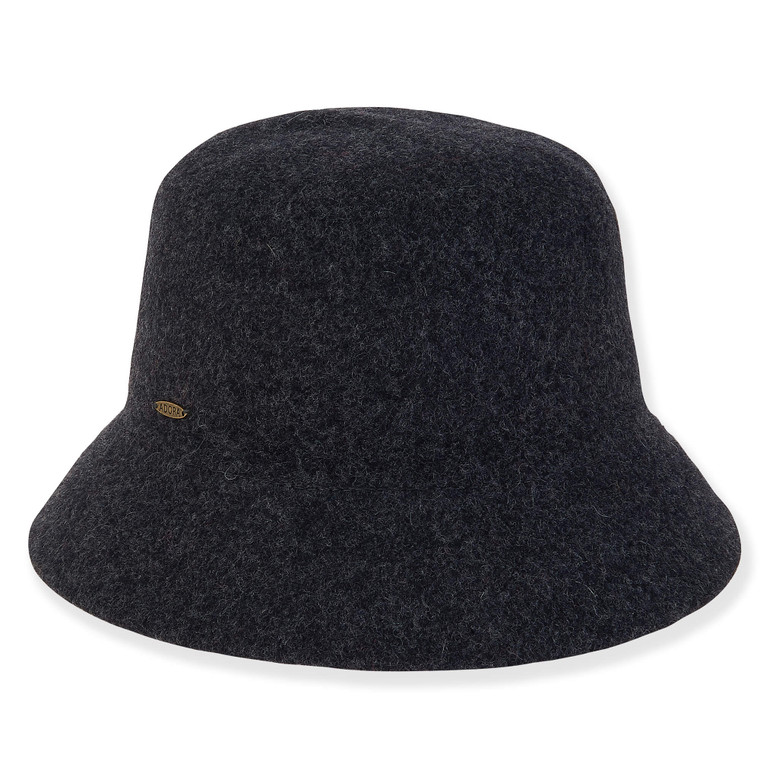 Black Soft Wool Bucket Hat
