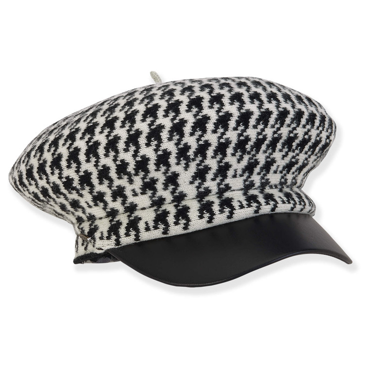 Black Soft Wool Newsboy Hat