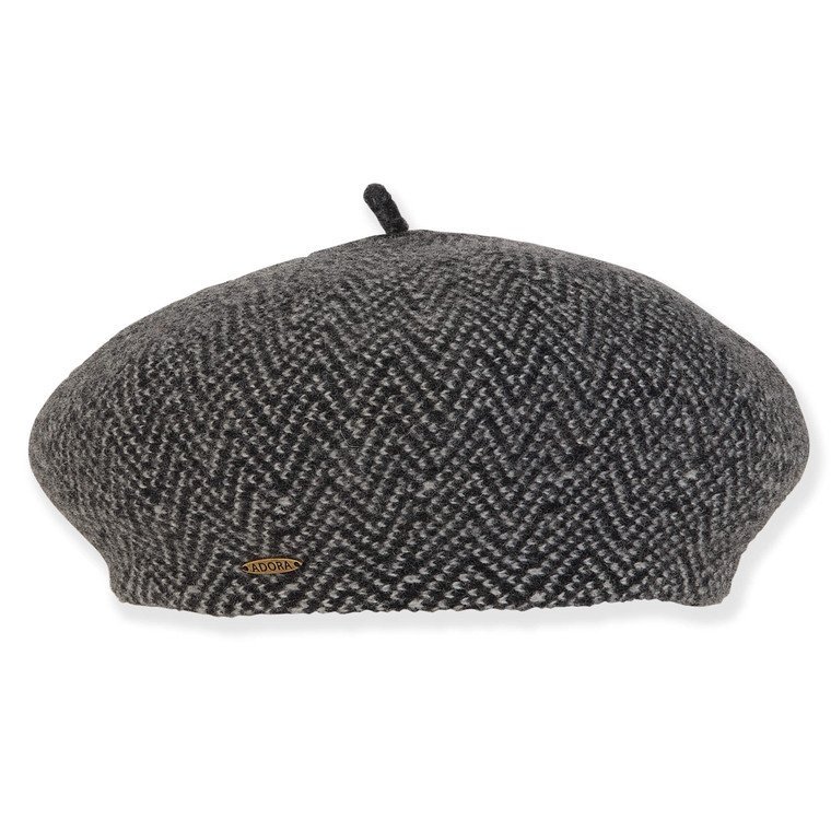 Black Soft Wool Beret Hat