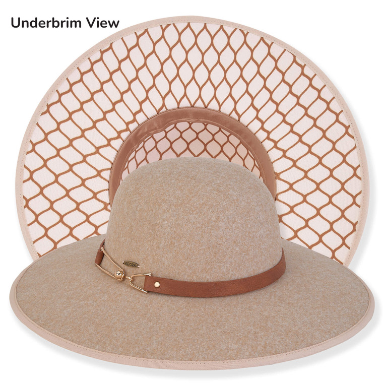 Beige Poly Felt Floppy Hat