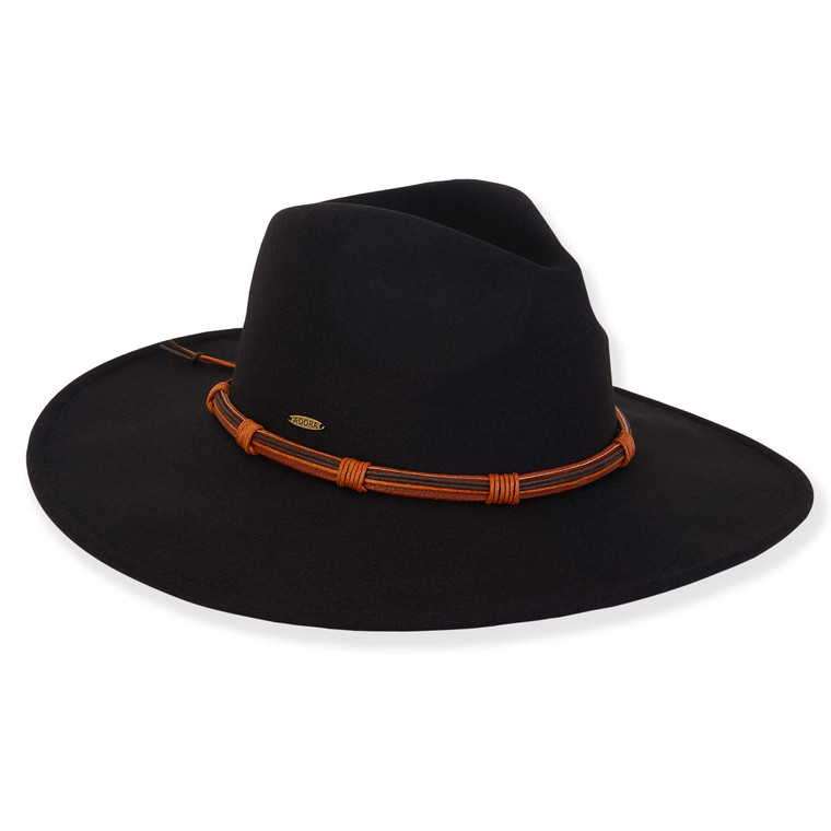 Black Poly Felt Safari Hat