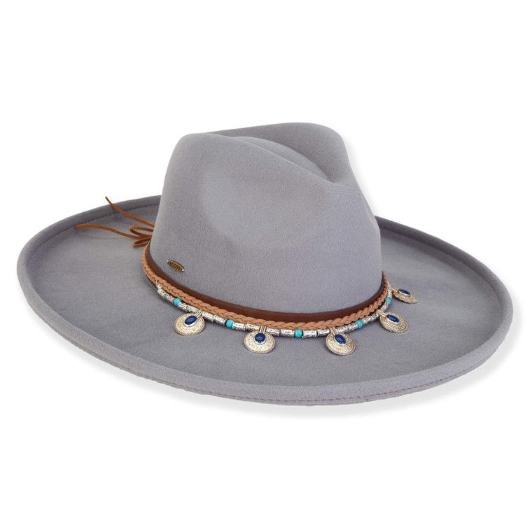 Grey Poly Felt Safari Hat