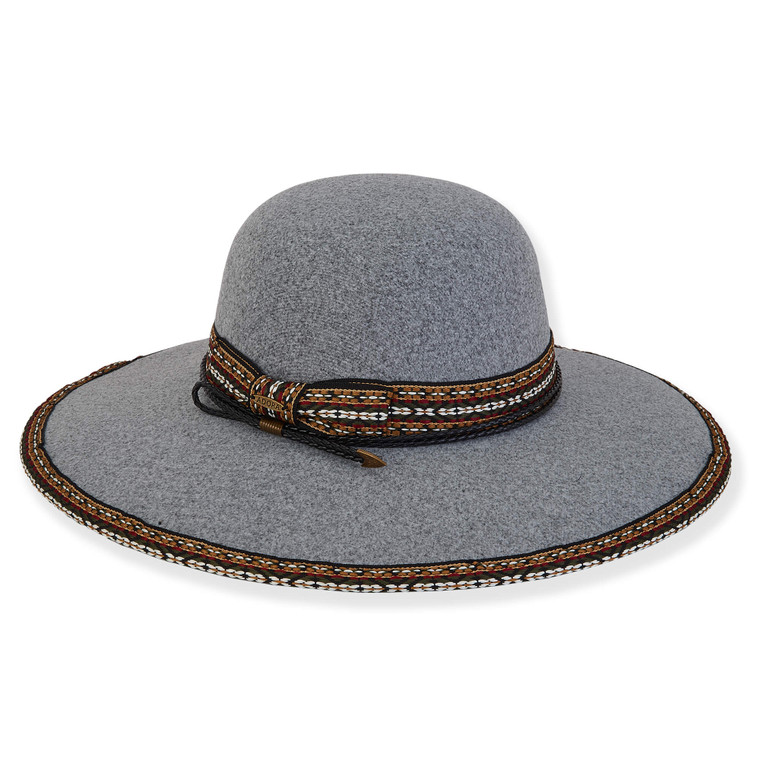 Grey Poly Felt Floppy Hat