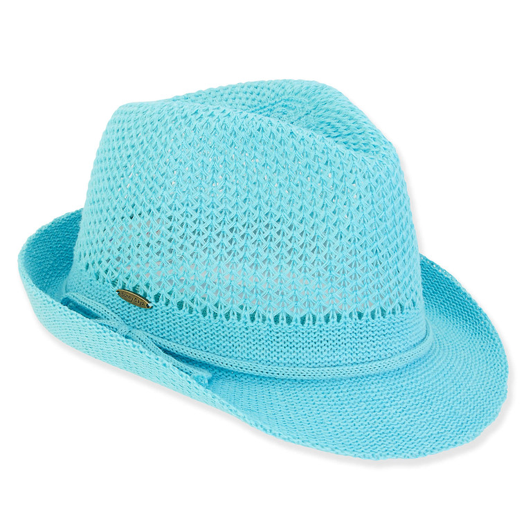 Cotton Poly Blue Fedora