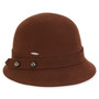 Brown Wool Felt Cloche Hat