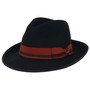 Black Wool Felt Fedora Hat