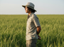 Lifestyle side-profile view of the Sun N Sand HTT1200 men's safari sun hat in Grey and Olive, featuring a breathable mesh crown and a wide structured brim with an adjustable chin strap for maximum ventilation and sun protection during outdoor treks.